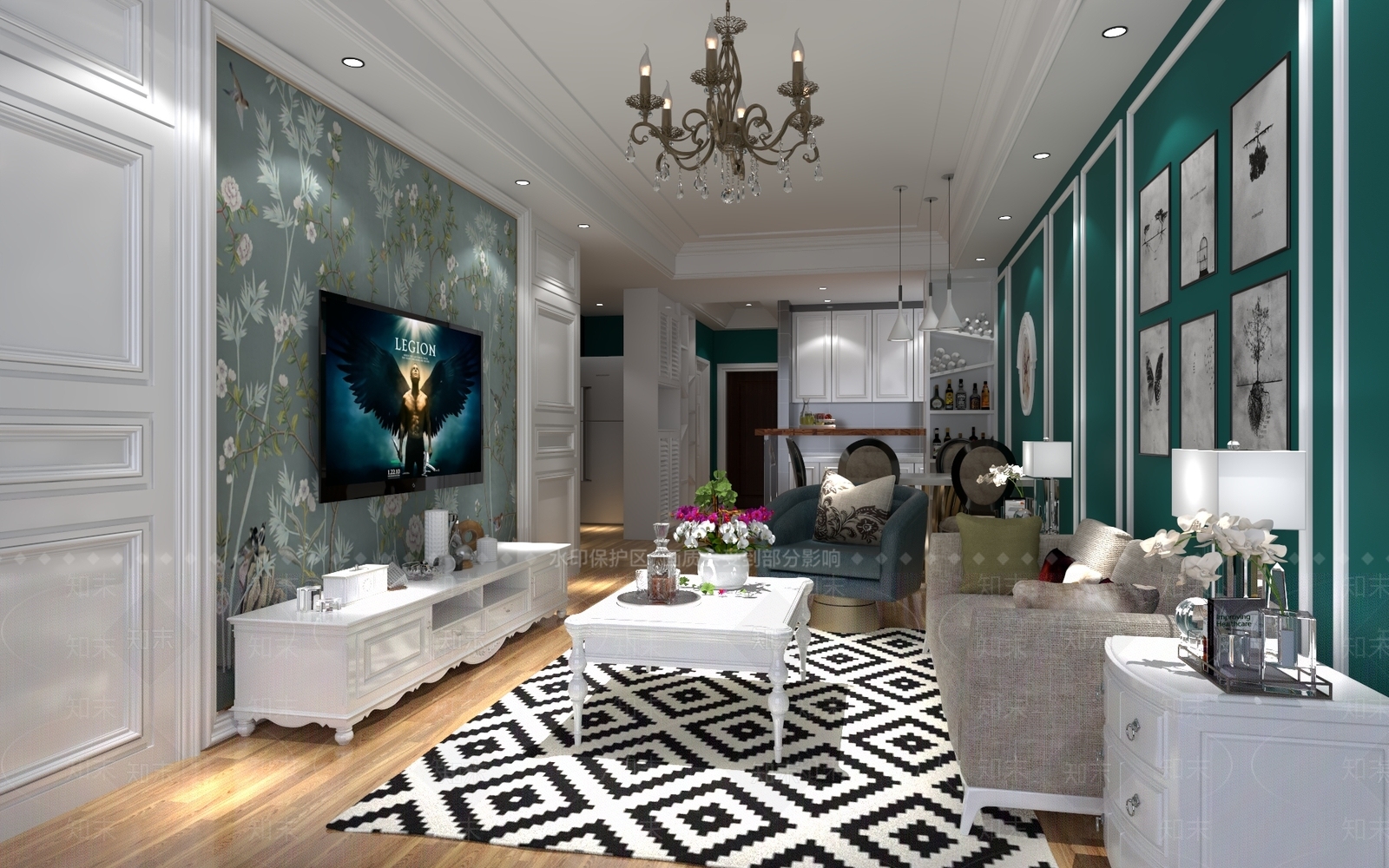 简欧室内模型SU模型下载【ID:168951249】