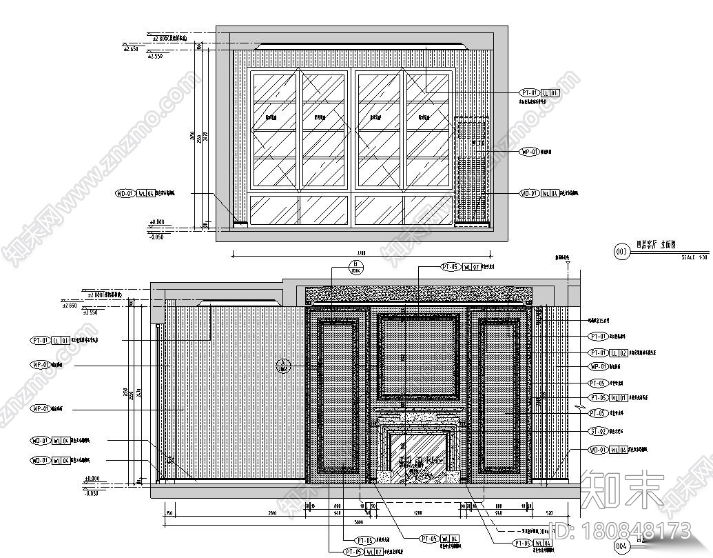 美式牧笛DS4户型CAD施工图+效果图cad施工图下载【ID:180848173】