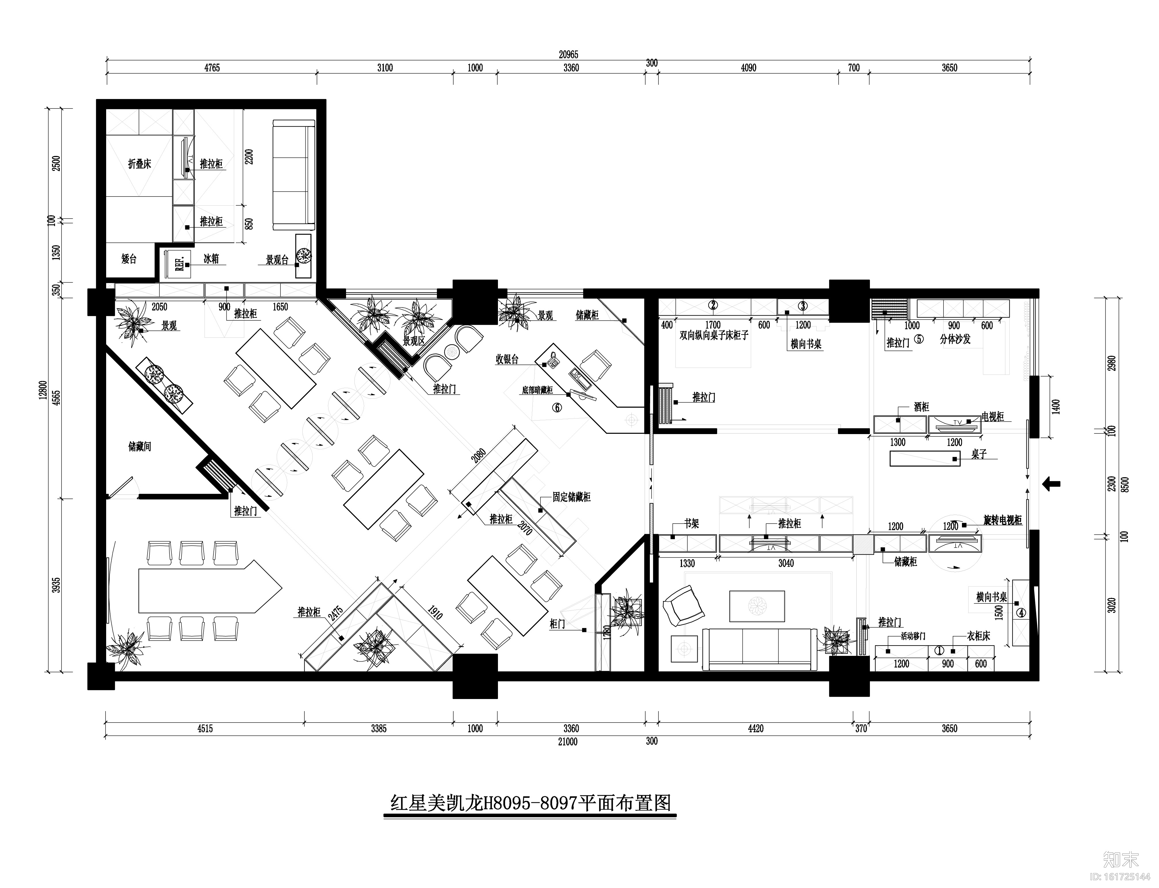 [福州]译景复合空间装饰项目施工图+效果图cad施工图下载【ID:161725144】
