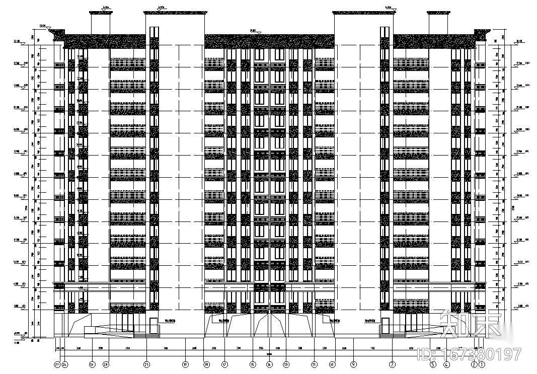 [浙江]现代风格住宅建筑施工图（4栋）cad施工图下载【ID:167380197】