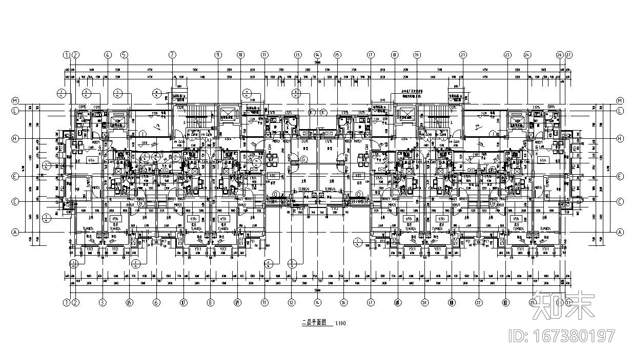 [浙江]现代风格住宅建筑施工图（4栋）cad施工图下载【ID:167380197】