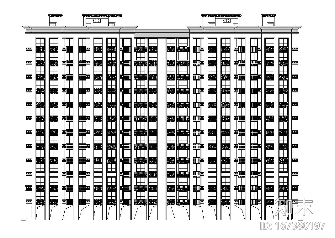 [浙江]现代风格住宅建筑施工图（4栋）cad施工图下载【ID:167380197】