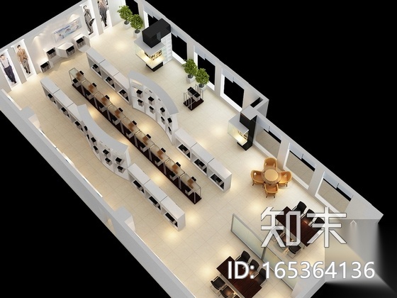 [山东]现代高档纺织投资有限公司展厅装修施工图（含效果...cad施工图下载【ID:165364136】
