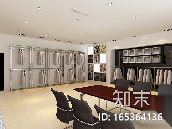[山东]现代高档纺织投资有限公司展厅装修施工图（含效果...cad施工图下载【ID:165364136】