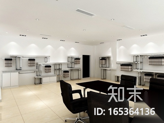 [山东]现代高档纺织投资有限公司展厅装修施工图（含效果...cad施工图下载【ID:165364136】