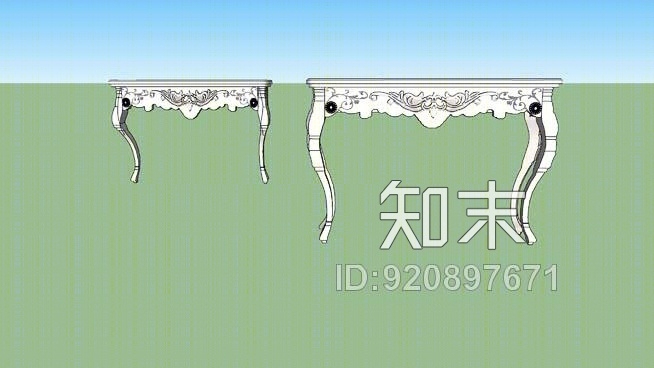古典装饰桌SU模型下载【ID:920897671】