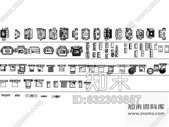 图块/节点全套室内家居平面CAD图块下载施工图下载【ID:832303857】