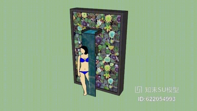 室外淋浴/多汁墙SU模型下载【ID:622054993】