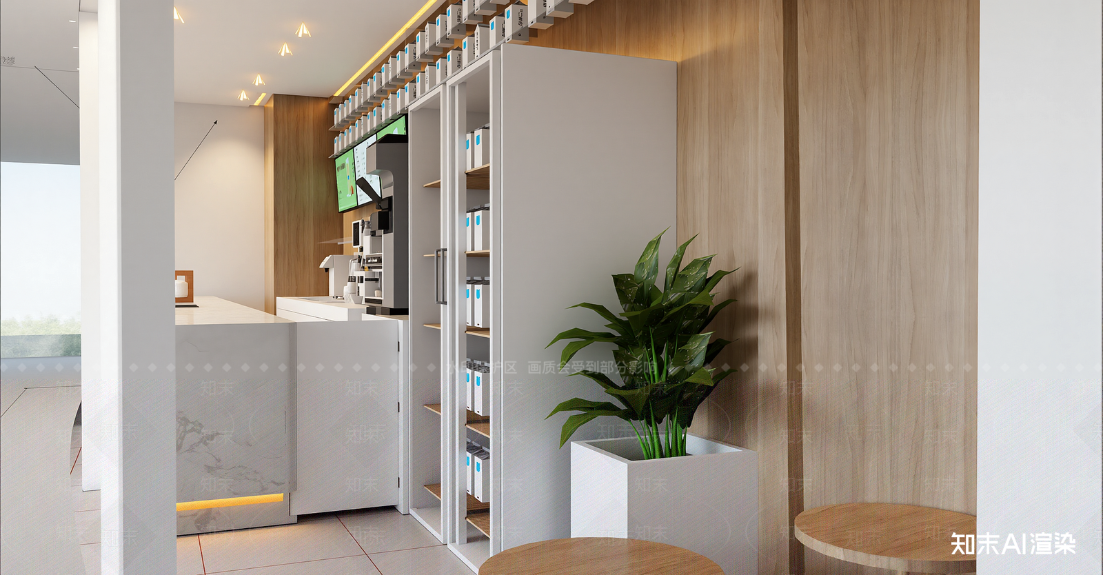 现代奶茶店SU模型下载【ID:1215946929】