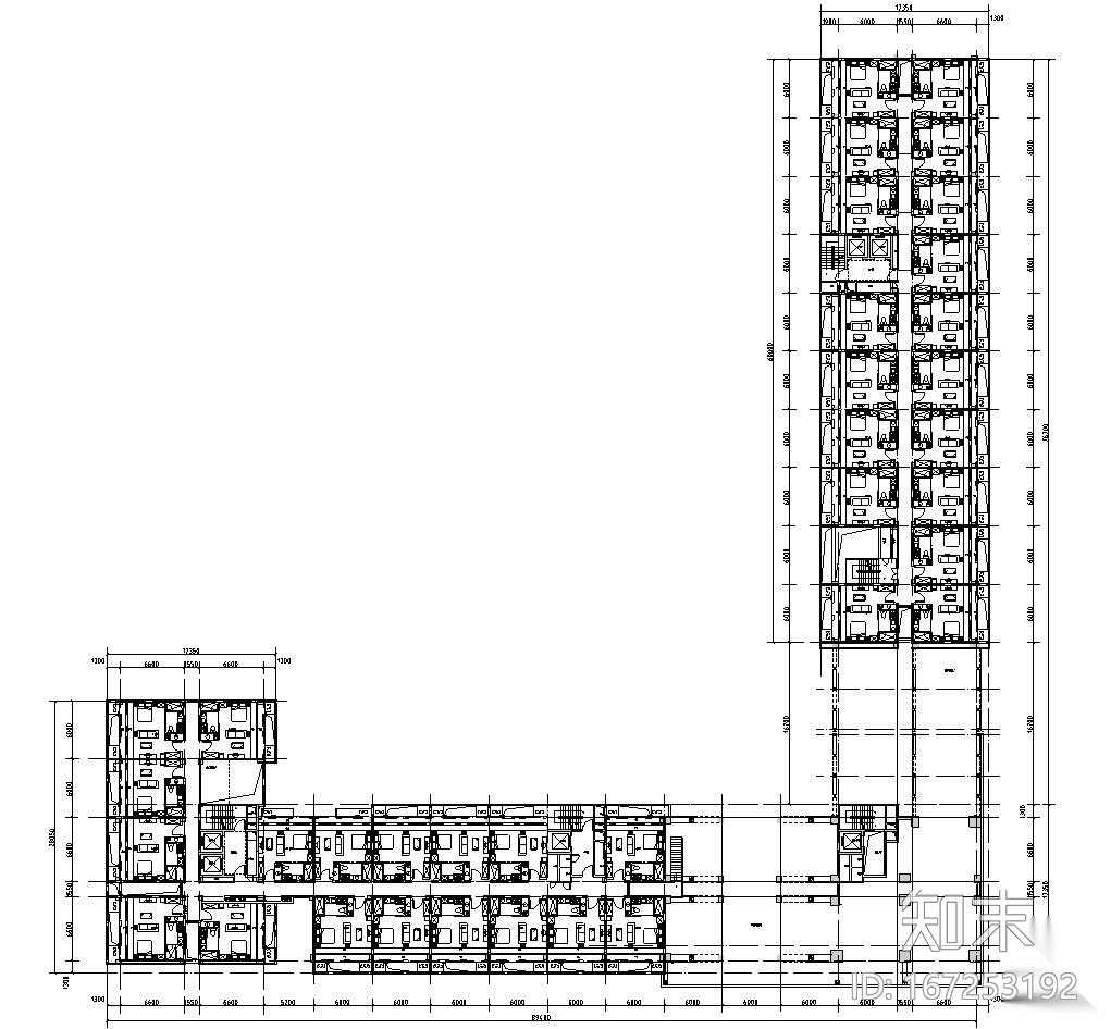 大型沌口公寓户型平面设计图cad施工图下载【ID:167253192】