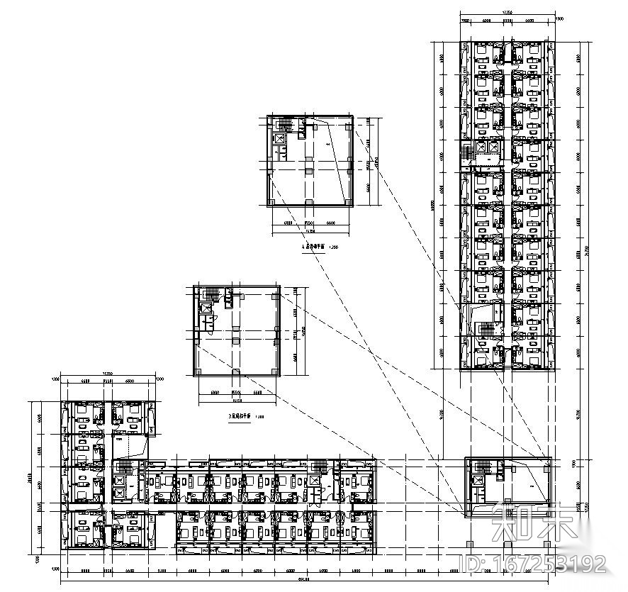 大型沌口公寓户型平面设计图cad施工图下载【ID:167253192】