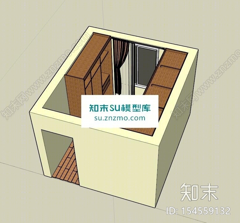 衣帽间室内SU模型下载【ID:154559132】