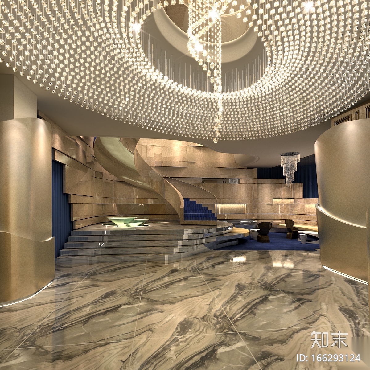 [天津]皇家游艇会餐饮空间设计施工图（附效果图）施工图下载【ID:166293124】