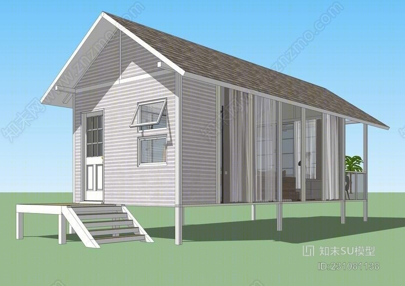 德式小木屋+室内家具SU模型下载【ID:231081138】