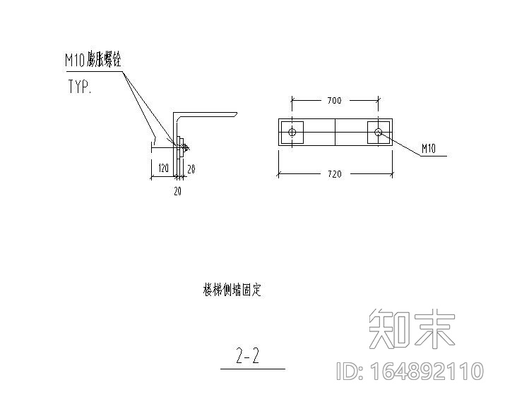 钢结构楼梯图CAD施工图下载【ID:164892110】