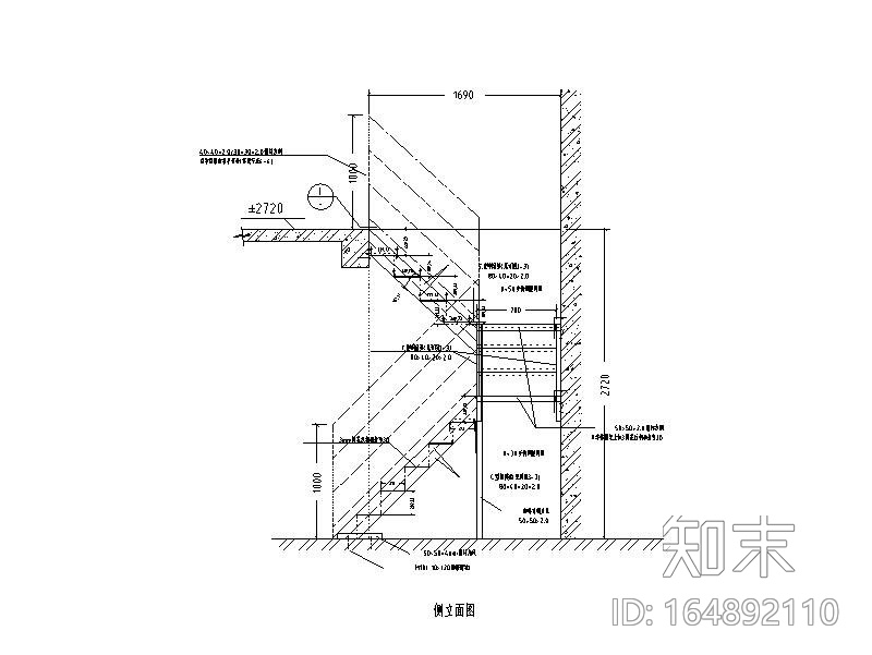 钢结构楼梯图CAD施工图下载【ID:164892110】