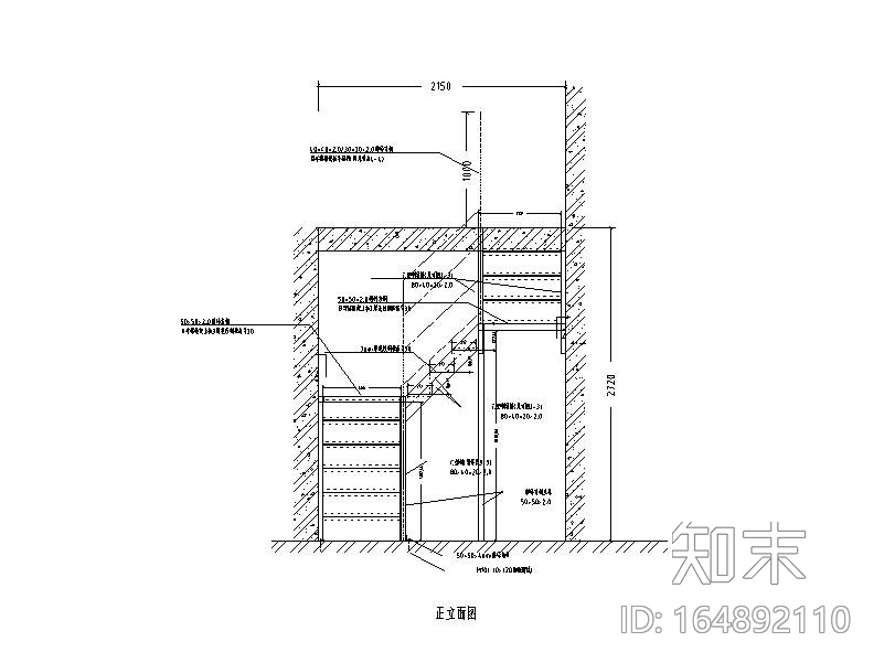 钢结构楼梯图CAD施工图下载【ID:164892110】