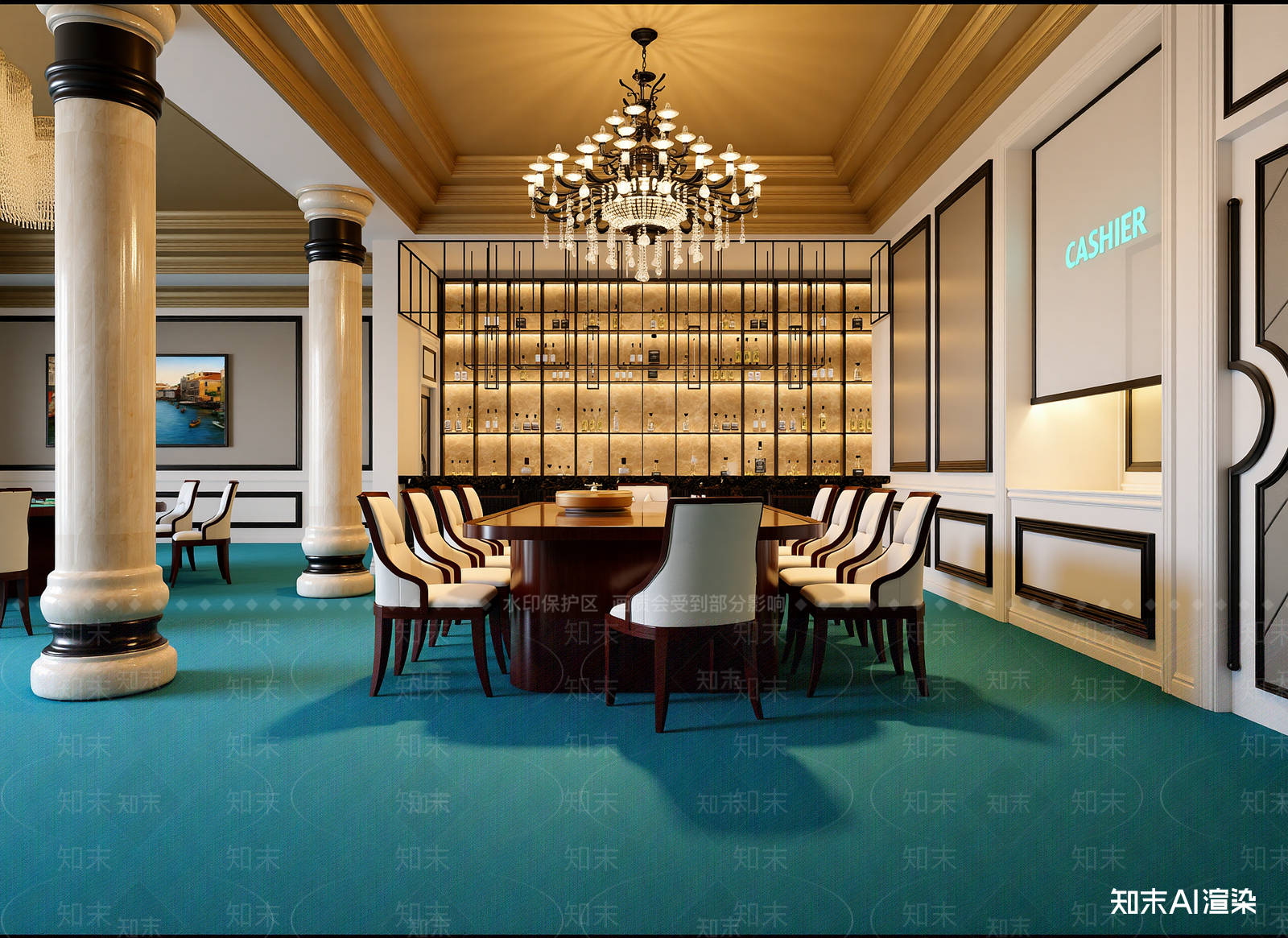 简欧酒吧3D模型下载【ID:1214345849】