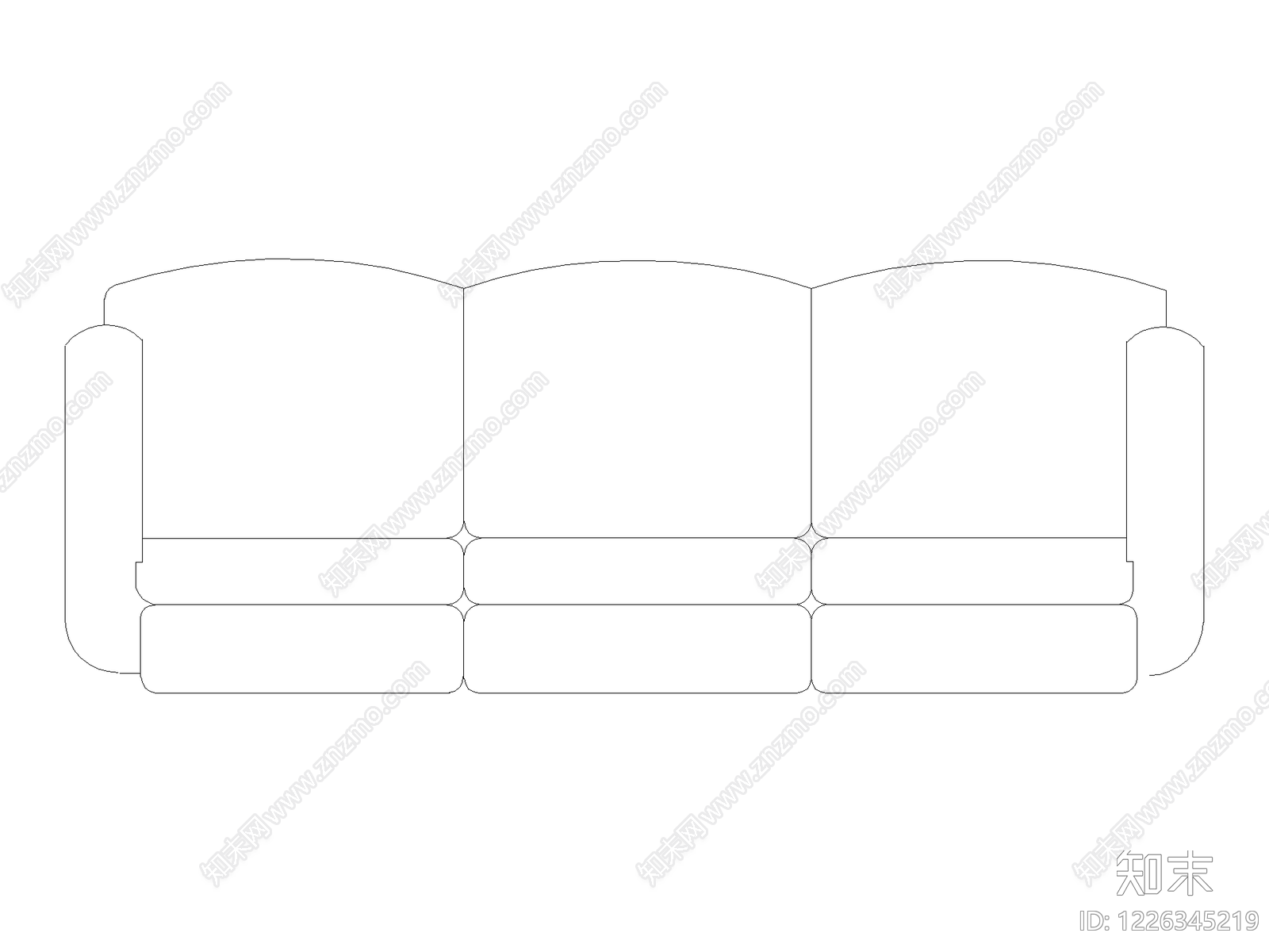 现代沙发CAD图纸