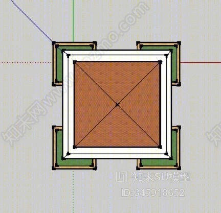 中式景观塔楼SU模型下载【ID:345918652】