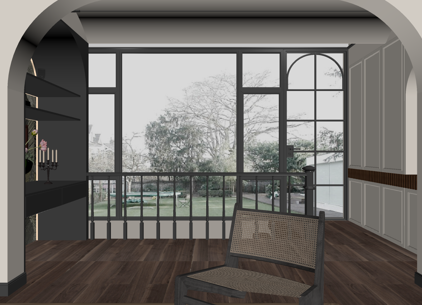 法式阳台3D模型下载【ID:1214303752】