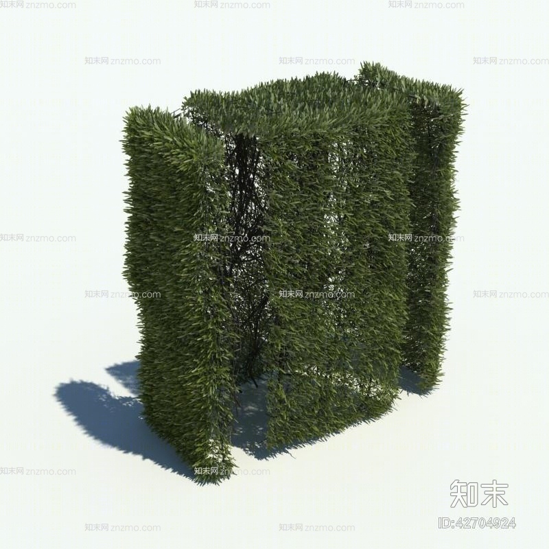 绿色绿植墙3D模型下载【ID:42704924】