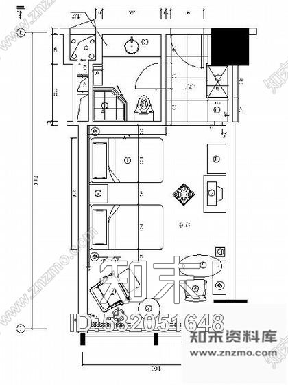 施工图五星酒店标准双人房施工图cad施工图下载【ID:532051648】