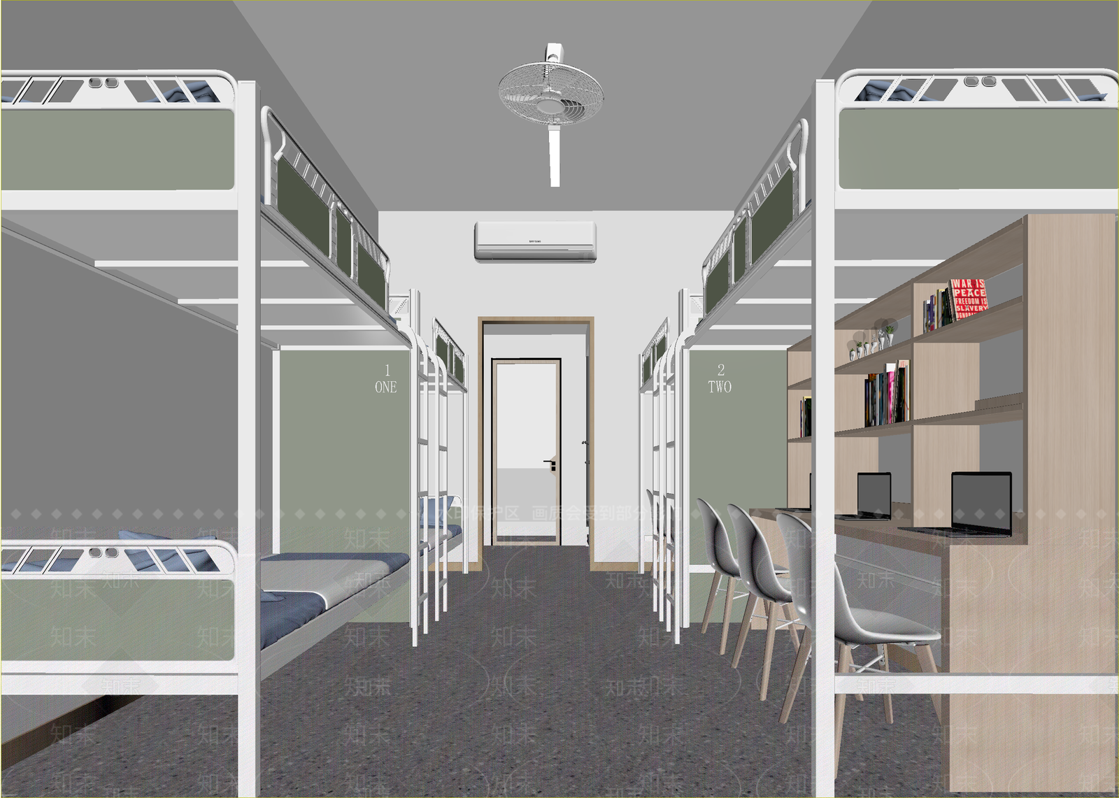 现代宿舍3D模型下载【ID:1215043337】