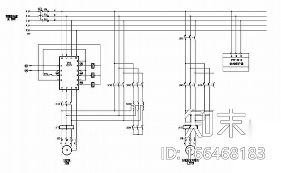 水泵房电气原理及PLC控制图cad施工图下载【ID:166468183】