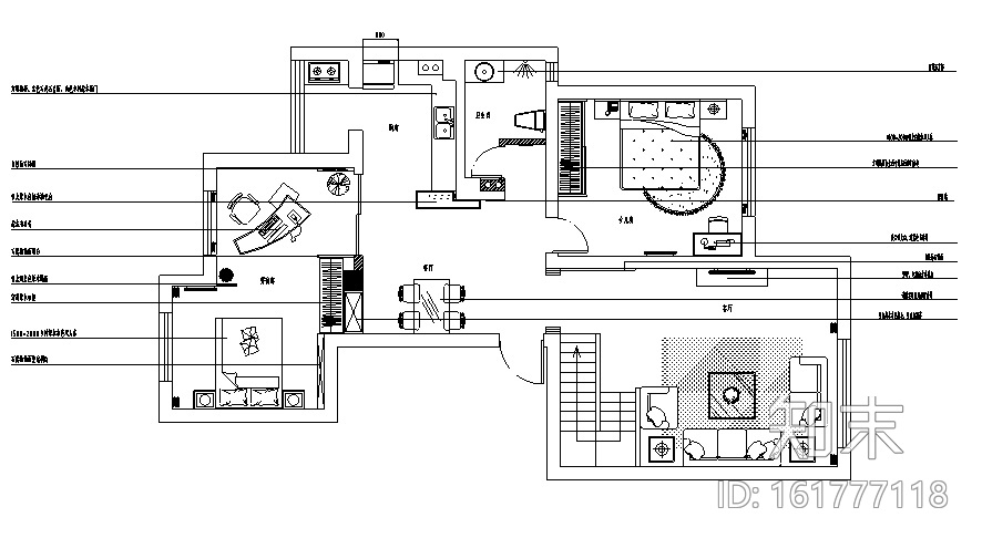 希腊爱琴海风格二层别墅设计施工图（附效果图）cad施工图下载【ID:161777118】