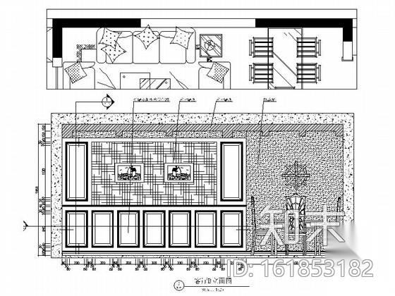 [重庆]精品美式风情三居室样板间装修施工图（含效果）cad施工图下载【ID:161853182】