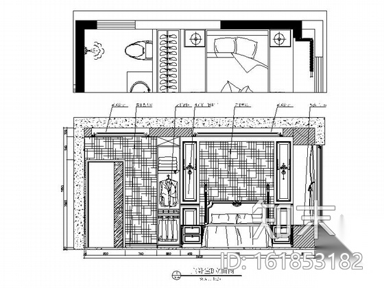 [重庆]精品美式风情三居室样板间装修施工图（含效果）cad施工图下载【ID:161853182】