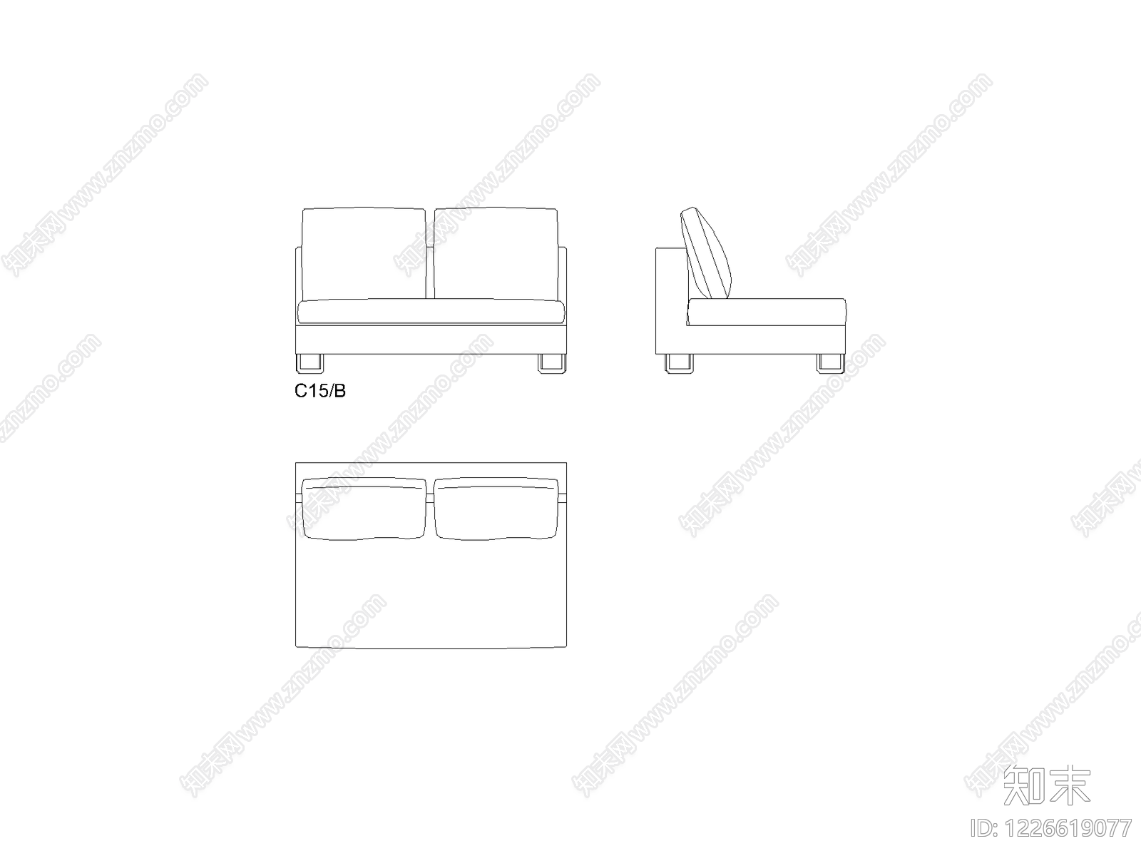 现代,意式沙发CAD图纸