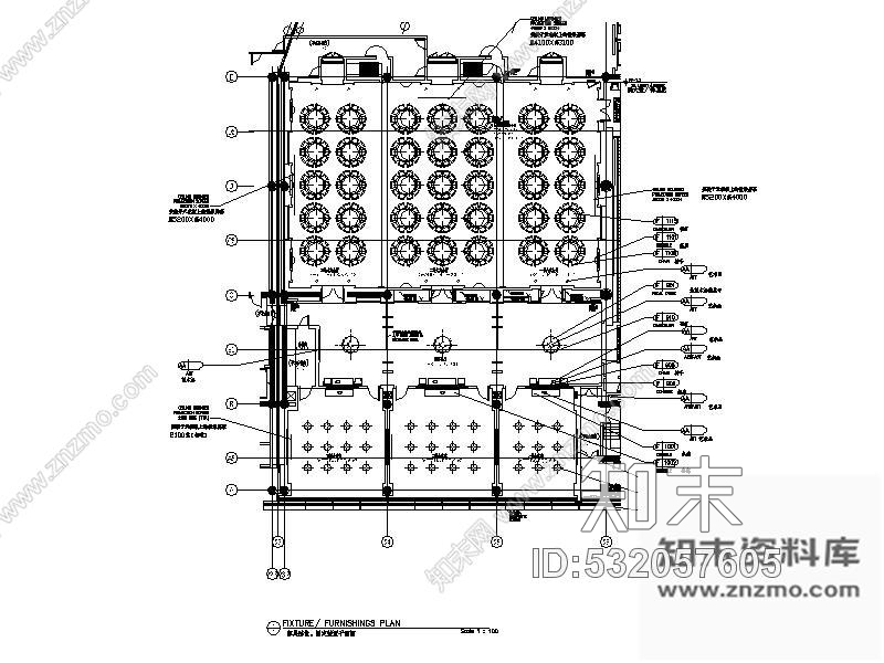 施工图北京某饭店宴会厅室内装修图cad施工图下载【ID:532057605】