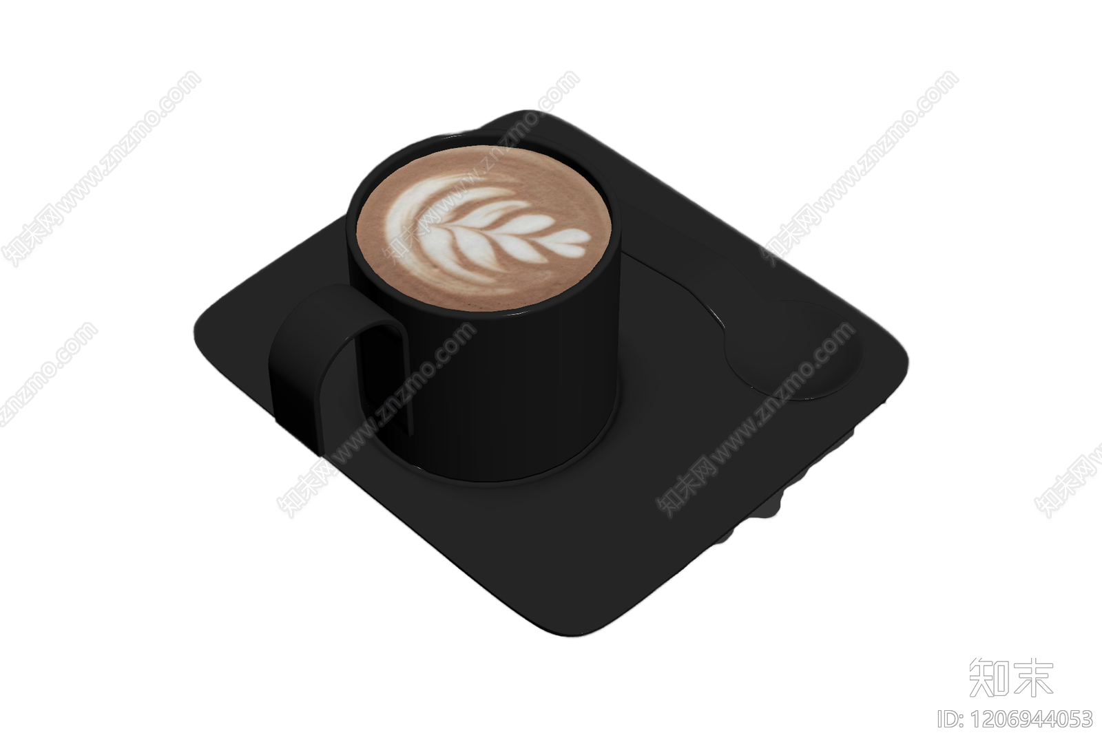 咖啡杯托盘组合3D模型下载【ID:1206944053】