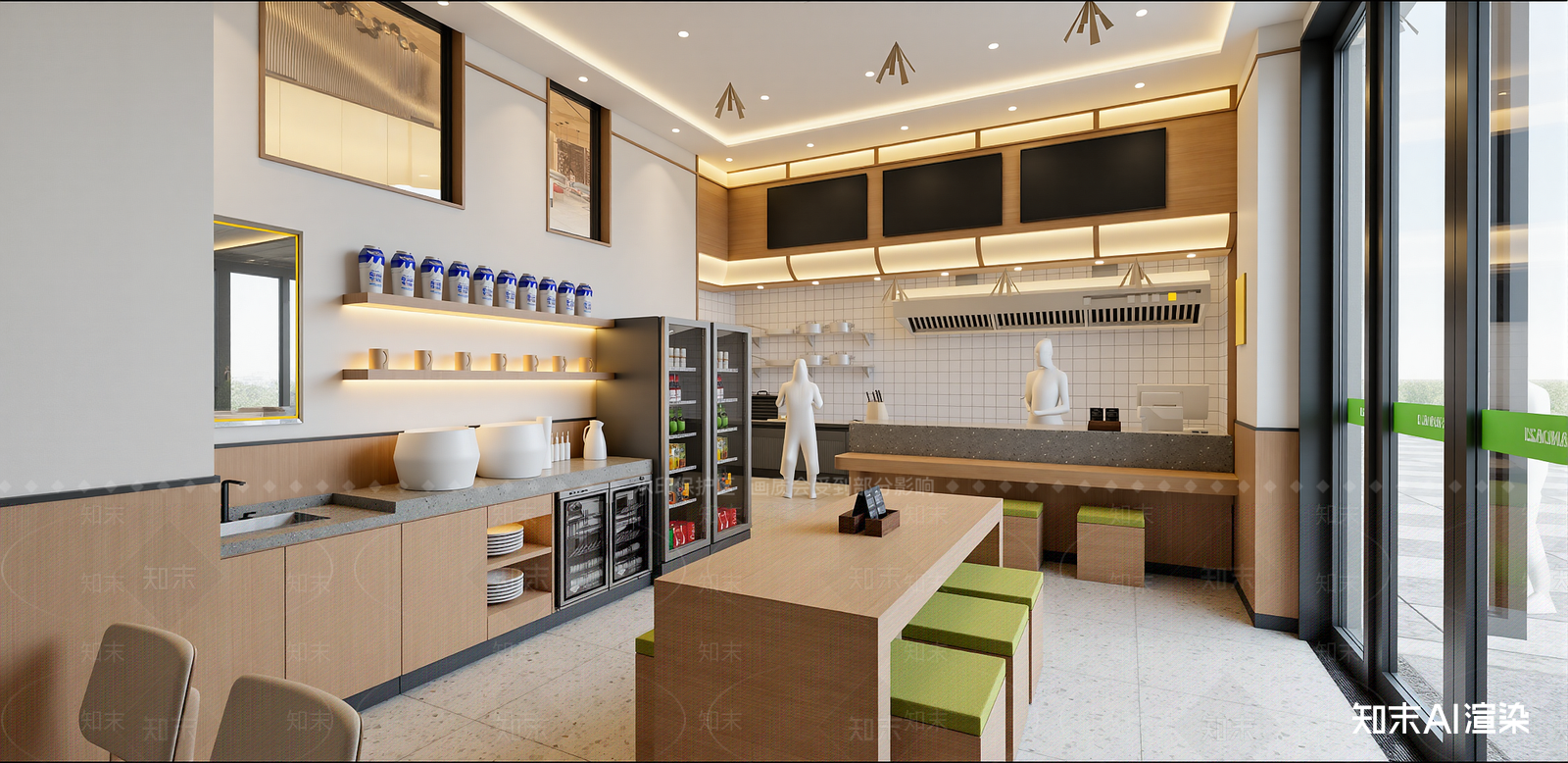 现代快餐店SU模型下载【ID:1216053921】