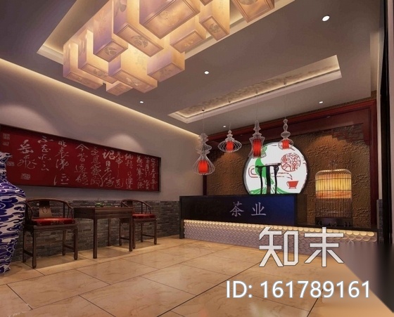 [陕西]经典中式特色茶楼装修室内设计图（含效果）cad施工图下载【ID:161789161】