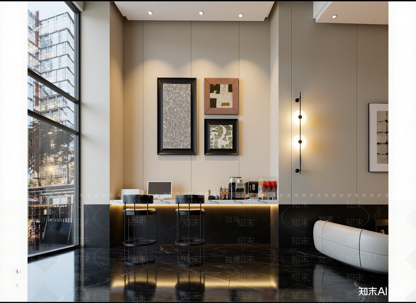现代咖啡厅3D模型下载【ID:1215119702】
