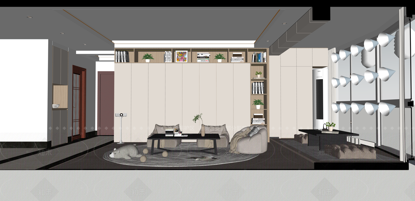 现代书房SU模型下载【ID:1215991094】