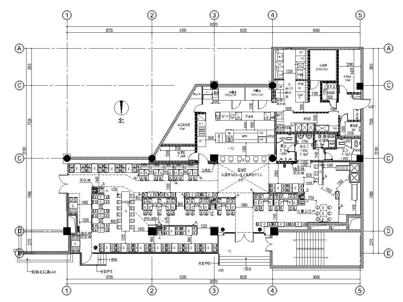 肯德基快餐店南京某分店内部装修施工图（附效果图）cad施工图下载【ID:160424162】