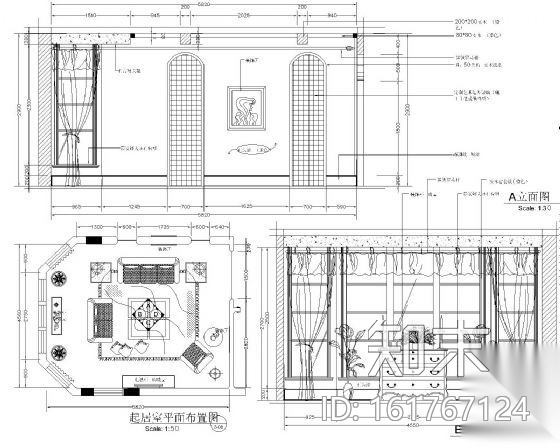 [湖南]某花园别墅装修施工图cad施工图下载【ID:161767124】