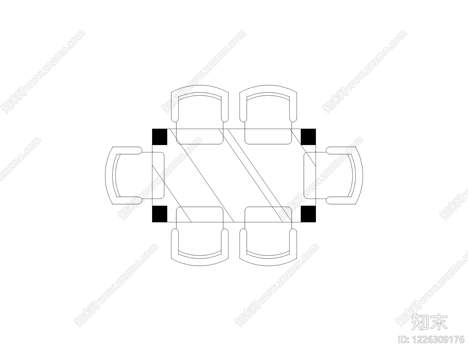 桌椅cad施工图下载【ID:1226309176】