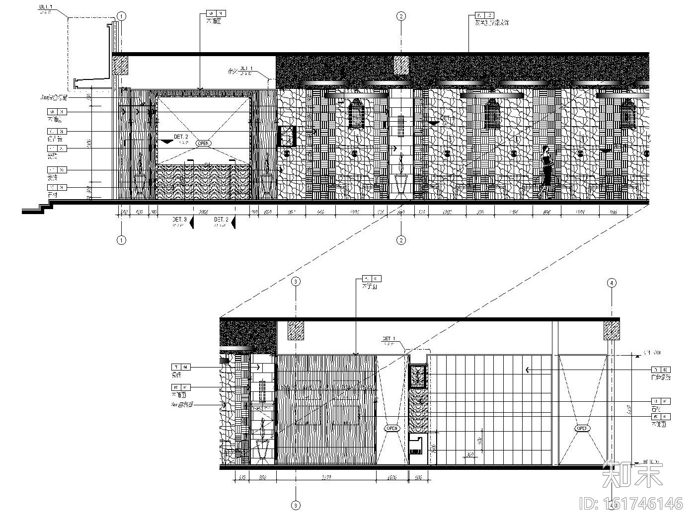 [郑州]新中式餐厅室内装饰改造设计方案及效果图cad施工图下载【ID:161746146】