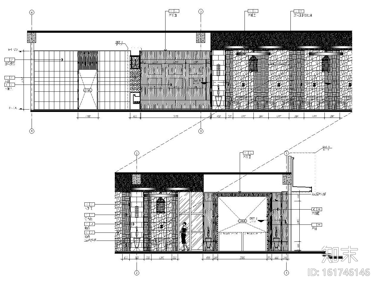 [郑州]新中式餐厅室内装饰改造设计方案及效果图cad施工图下载【ID:161746146】