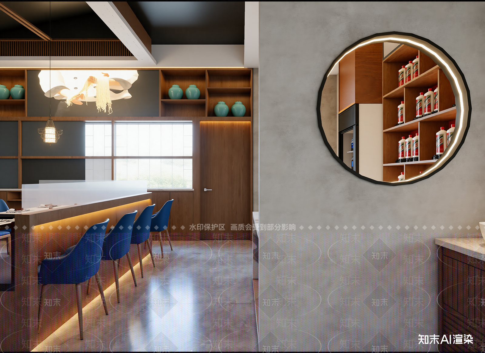 新中式咖啡厅3D模型下载【ID:1214594036】