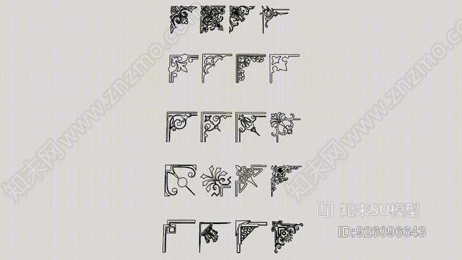 装饰角组4SU模型下载【ID:926096643】