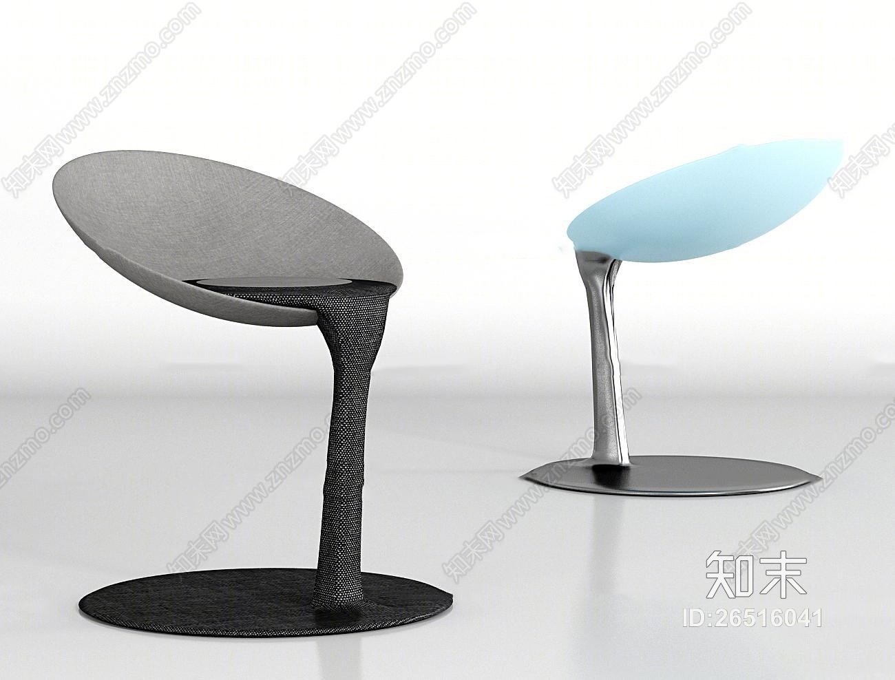后现代异形单椅组合3D模型下载【ID:26516041】