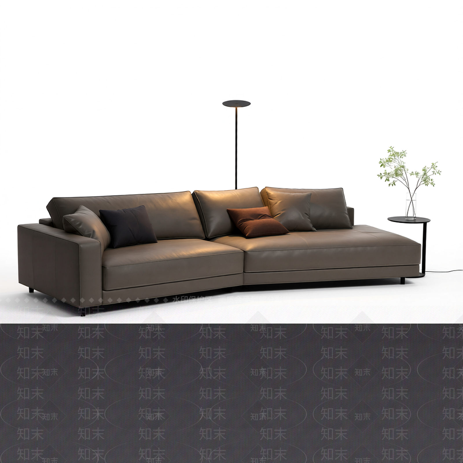 L型皮质沙发组合3D模型下载【ID:1206204212】