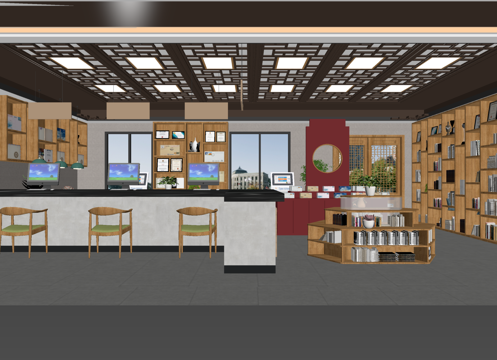 新中式售楼处3D模型下载【ID:1214254781】