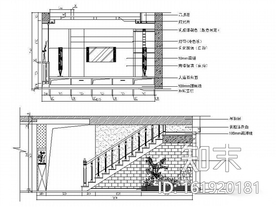 [杭州]三层现代别墅装修图cad施工图下载【ID:161920181】